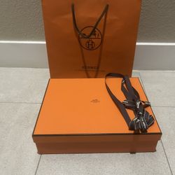 Empty Hermes Box Size 11X 9 ,bag + Ribbon 