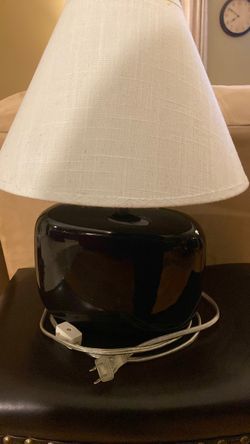 Table Lamp with White Fabric Shade