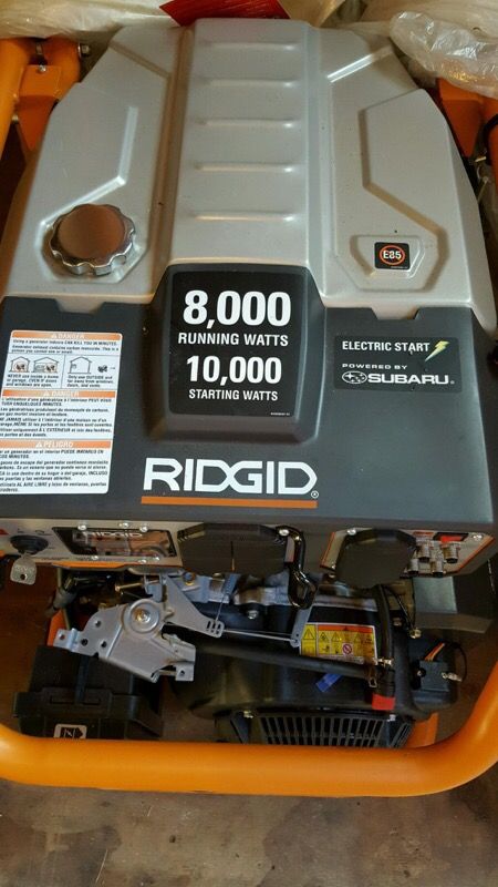 Ridgid 8,000/10,000 Watt Generator