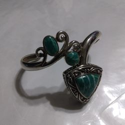 925 Silver Signed NK Cuff Bracelet Use