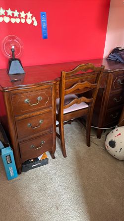 Wood Desk with chair