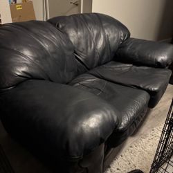 Black Leather Loveseat 