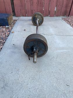 Solid bar and 60 pounds on plates