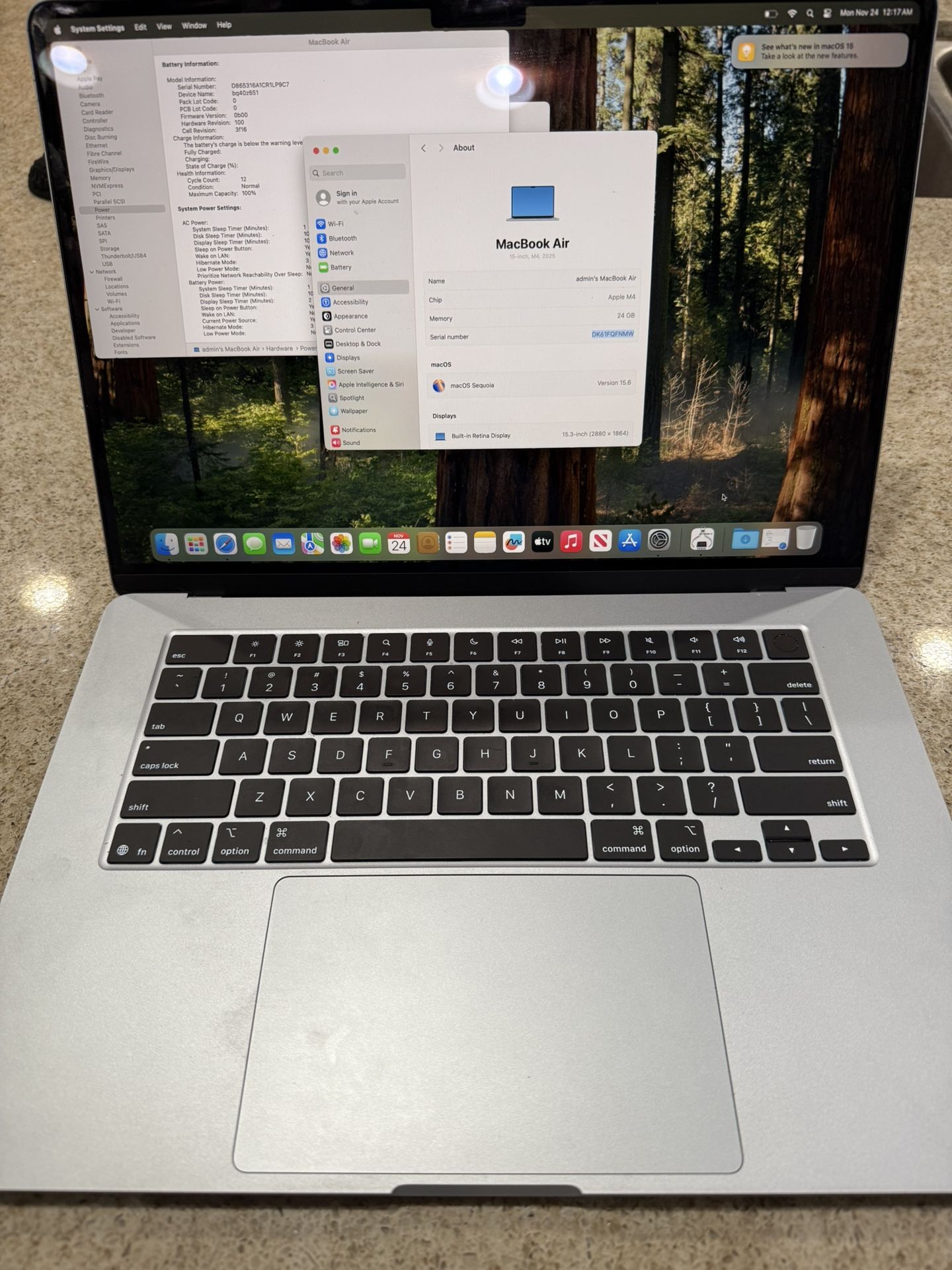 New No Box Apple MacBook Air 15” M4 24gb Ram 512gb Apple Warranty 