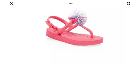 Brand new Havaianas Pink Pom Pom Girls Women Sandals 3/4Y Women 5