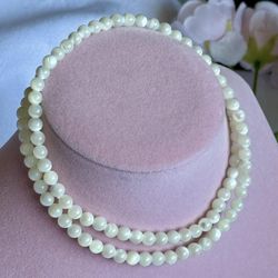 6mm Mother Of Pearl Shell Necklace  (22 in)