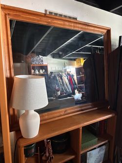 Large heave mirror-real wood