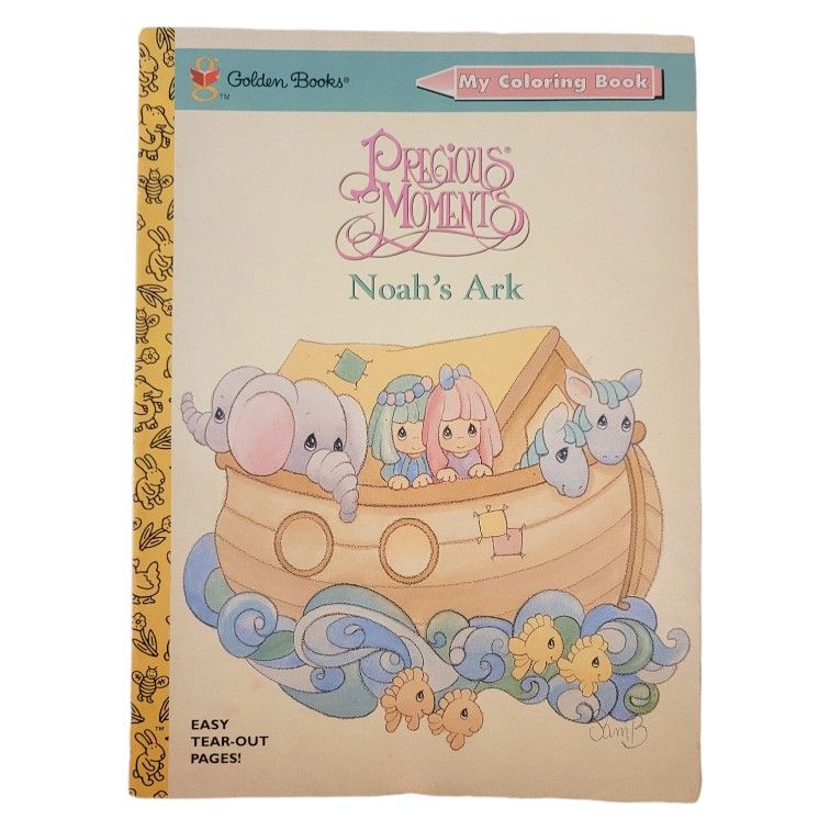 Vintage 1997 Precious Moments Noah's Ark Golden Books Coloring Book