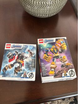Used Lego Marvel Thanos and Thor Mechs (100% complete)