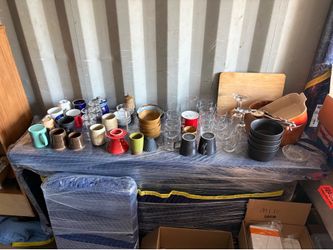 Big selection of glassware mugs and kitchenware