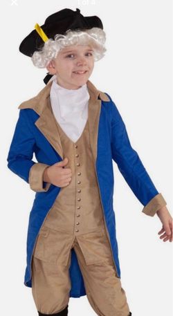 Kids George Washington Costume Wig Boys USA President Colonial