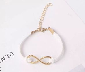 New white infinity bracelet Jewelry Gift