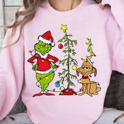 Grinch Christmas Sweater Tree And Dog 
