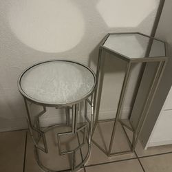 Two Silver Side Tables 