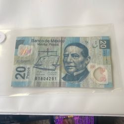 2007 Mexico $20 Pesos 