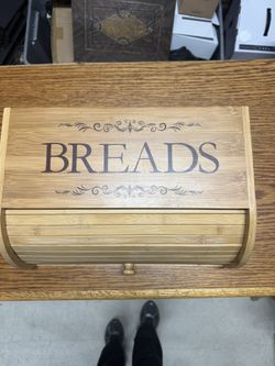 Cookbook People Bamboo Bread Box - Roll-Top Storage Bin