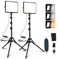 2-Pack LED Photography Lighting KitBi-Color Video Light Kit