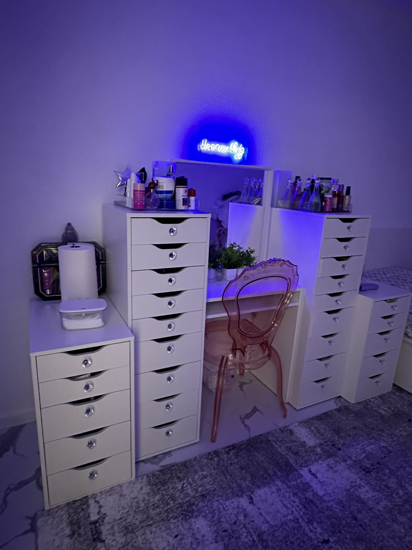 White Custom-Made Vanity