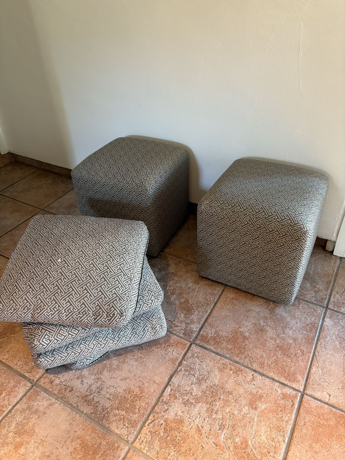 Crate and Barrel stools and cushions