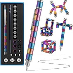 Fidget Pen 2 In 1 Writing And Fidget Tool For Desk Play Buildable Magnetic Pen With Stylus Tips And Refills 