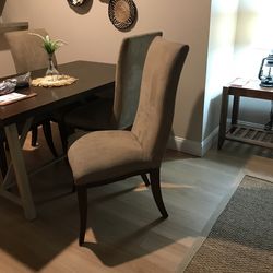Set Of Brown Dining Chairs