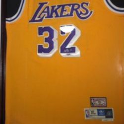 Magic Johnson Autographed framed jersey