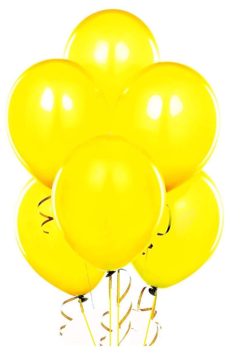 12" Yellow Latex Balloons (100)