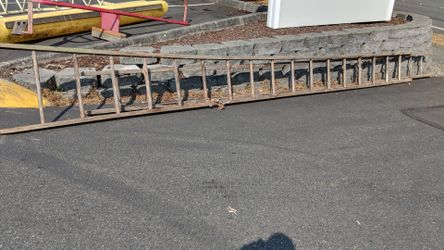 20-35 foot wooden extension ladder