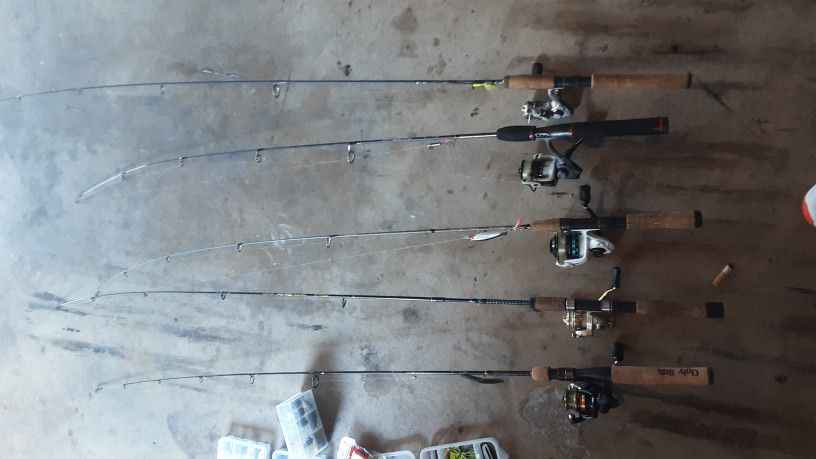 Fishing Rods With Reels And Tackle 