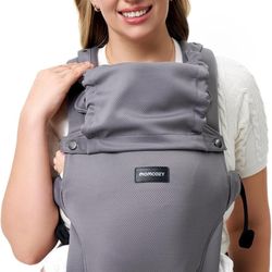 Momcozy Newborn Baby Carrier - Ergonomic, Cozy and Lightweight Carrier for 7-24lbs, Adjustable Neck Support with Sunshield, Breathable Airmesh Perfect