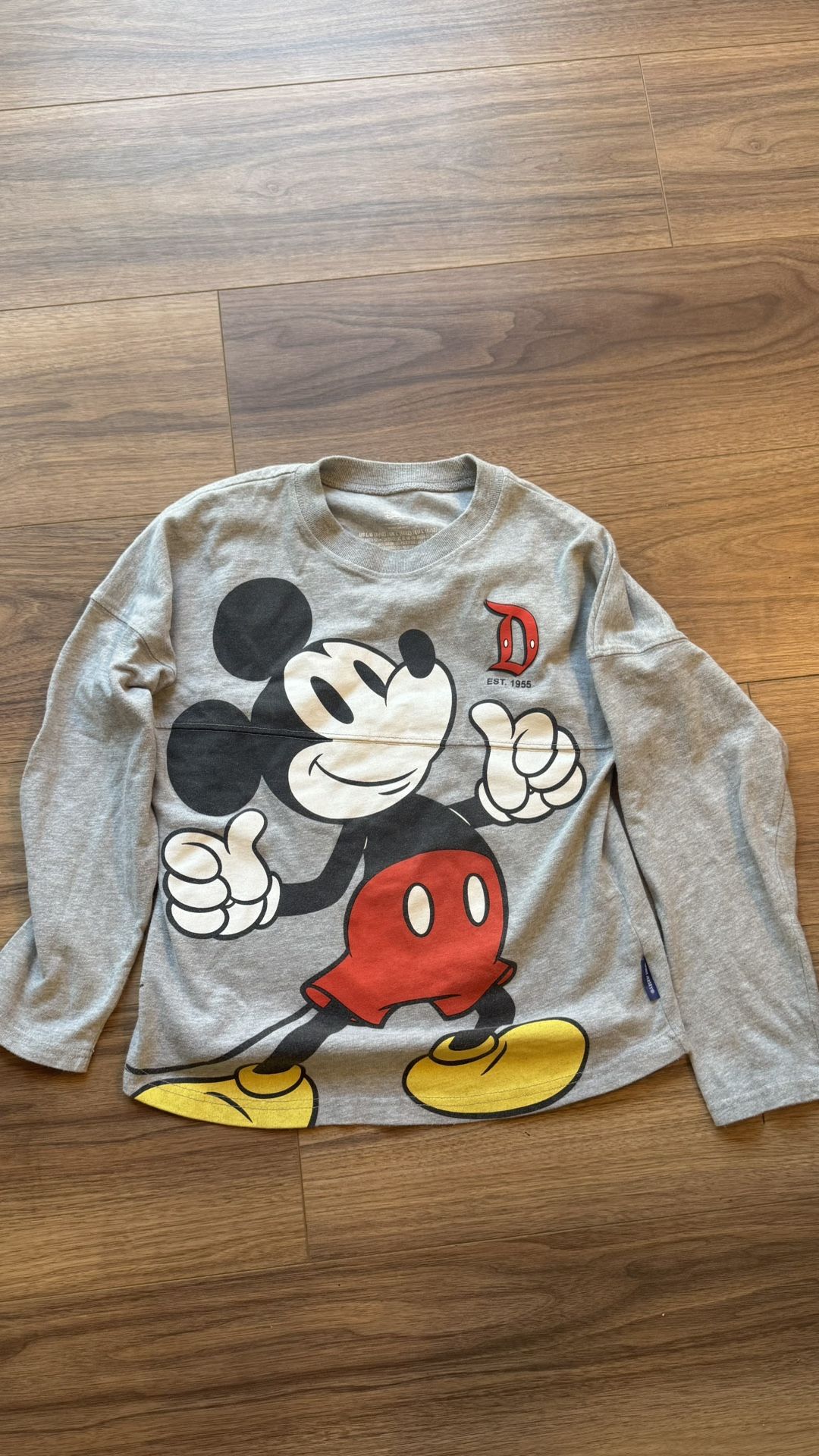Disneyland resort two-sided long sleeve shirt size large 11/12 Kids mIcki Pluto