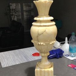 Vintage Creamy White/gold Alabaster Lamp Heavy