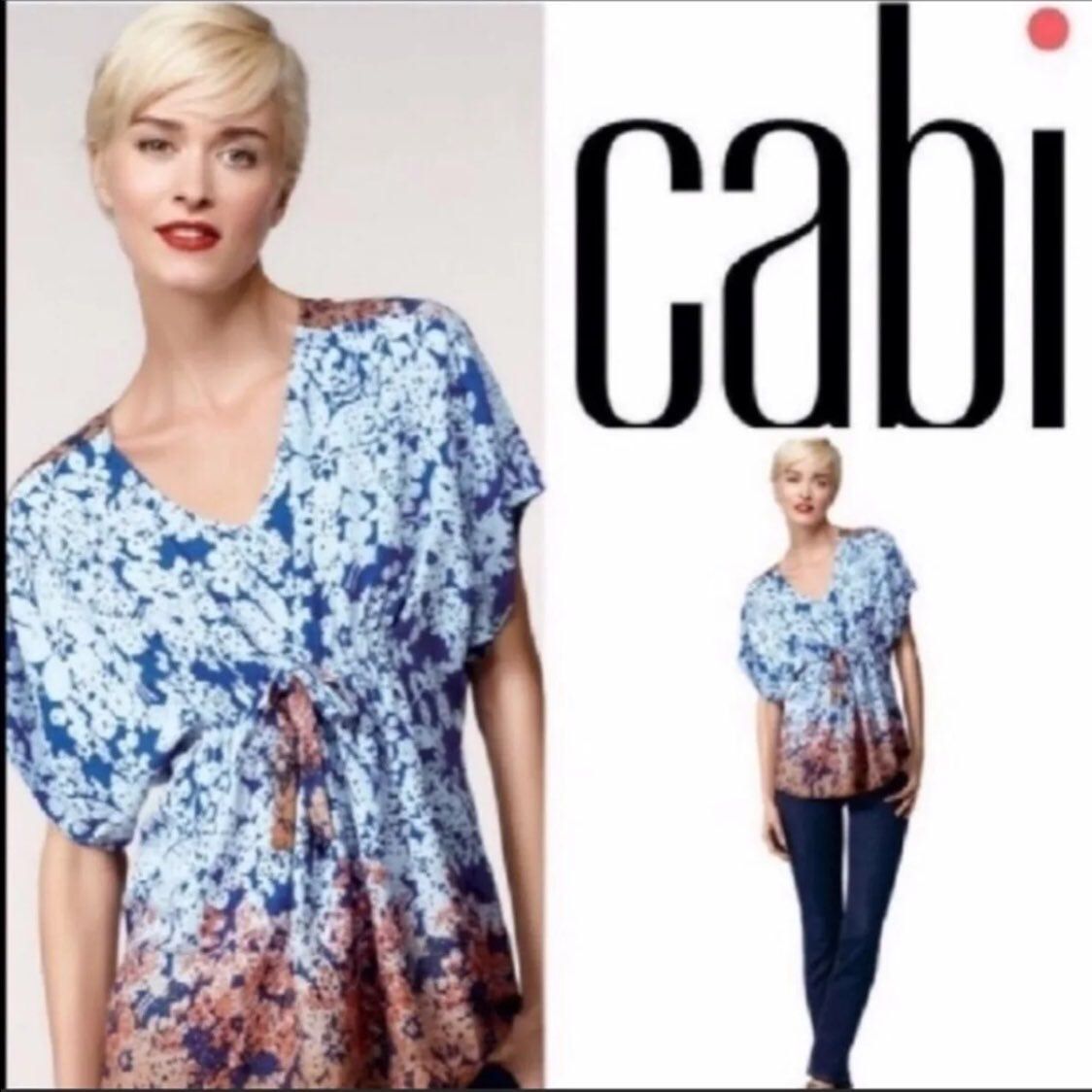 CAbi- Medium: Ombré Floral Cinch Waist Tunic/ Blouse