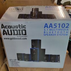 Acoustic Audio AA5102 Bluetooth Powered 5.1 Speaker System Home Theater Surround Sound