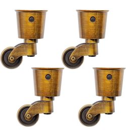 New Vintage Swivel Round Caster Cups Zinc Alloy Furniture Caster Wheels