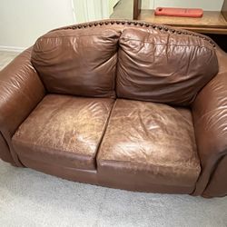 Small 5 ft Leather Loveseat (Sofa)