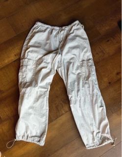 Light Beige Cargo Parachute Pants