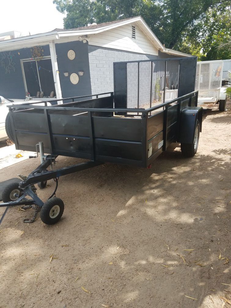 6 1/2 by 10 enclosed cargo trailer utility trailer two and a half foot tall rails heavy duty ramp good condition $1,675