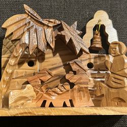 Olive Wood  Hand Carved Nativity Set