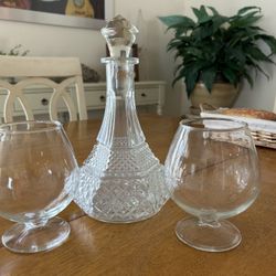 Sculpted Glass Caraff with Heavy Glass Stopper