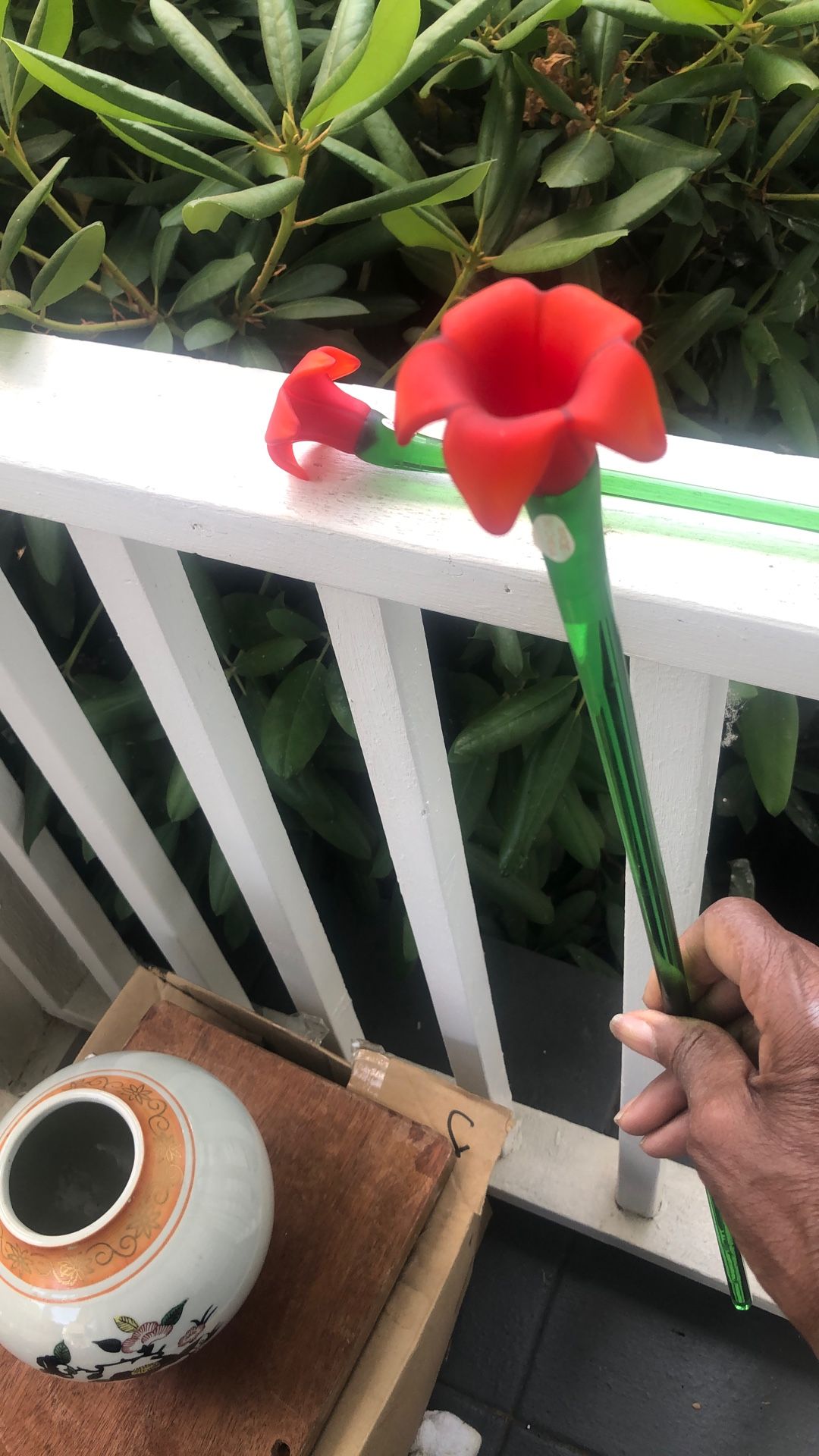 Glass flower with long stem