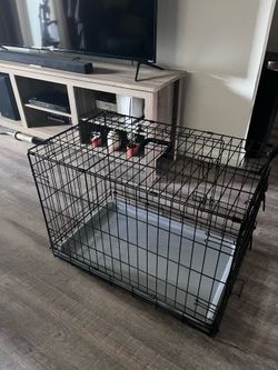 Wire Collapsible Dog Crate - M - Black - Boots & Barkley