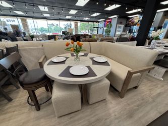 5 PC NOOK SET, TABLE, NOOK & 2 OTTOMAN STOOLS***150 DAY- SAME-AS-CASH NO CREDIT NEEDED***