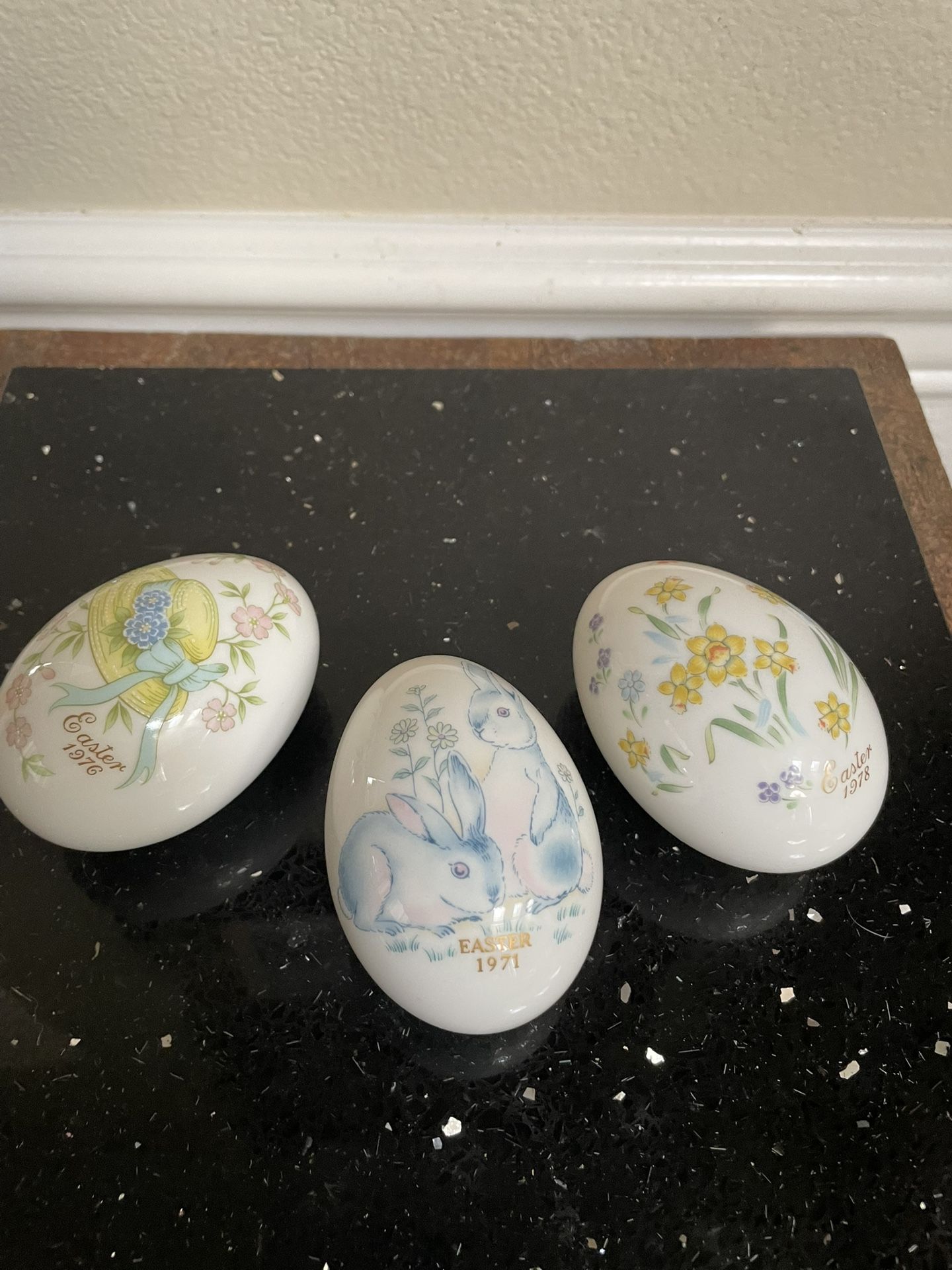 3 Vintage Noritake Bone China Easter Egg