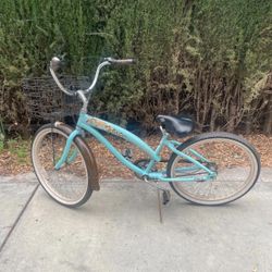 Nirve Cruiser Blue Bicycle with Basket 