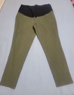 Olive Green Maternity Pants with Black Band Size 2XL