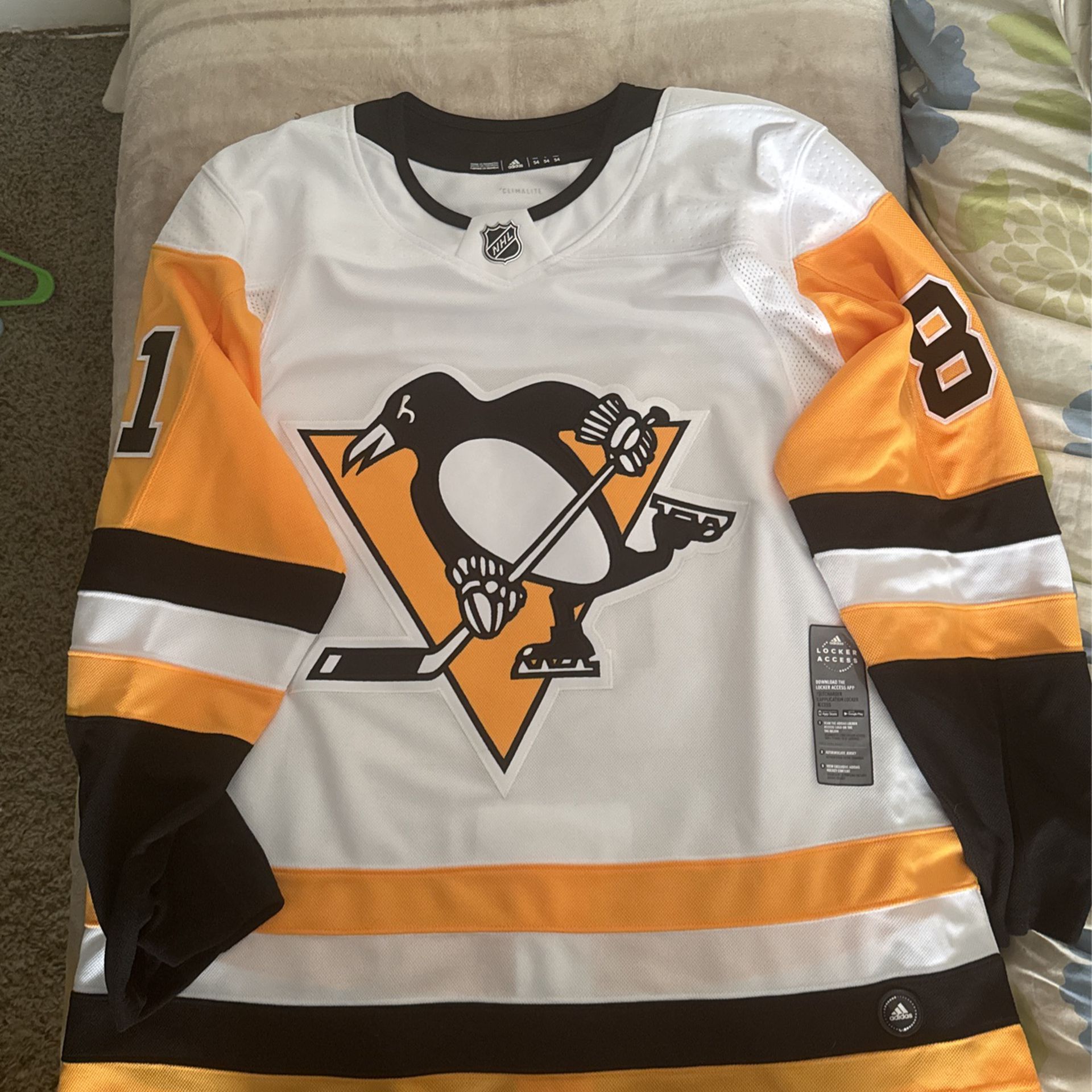 New Adidas Pittsburgh Penguins Phil Kessel Hockey Jersey Size 54