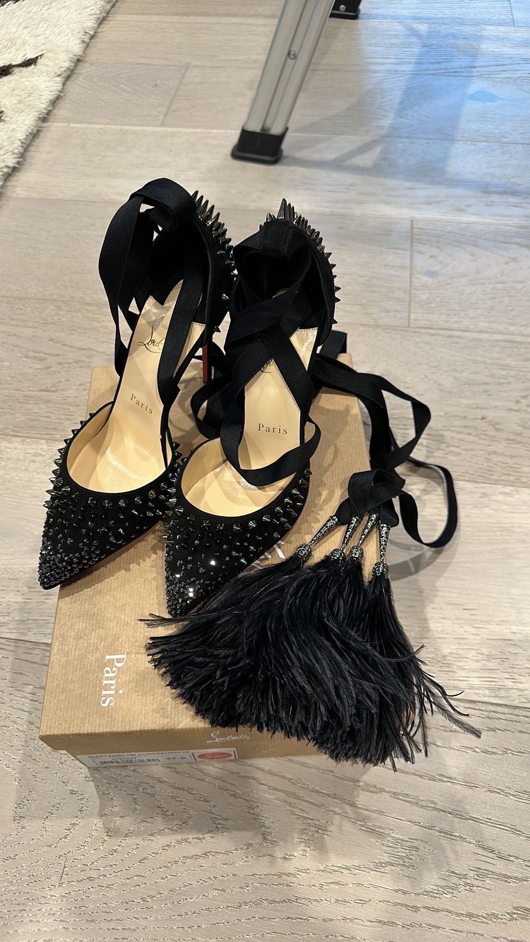 Christian Louboutin ブラックブーティ Loo Booty - 100 mm Ankle boots - Calf leather - Black