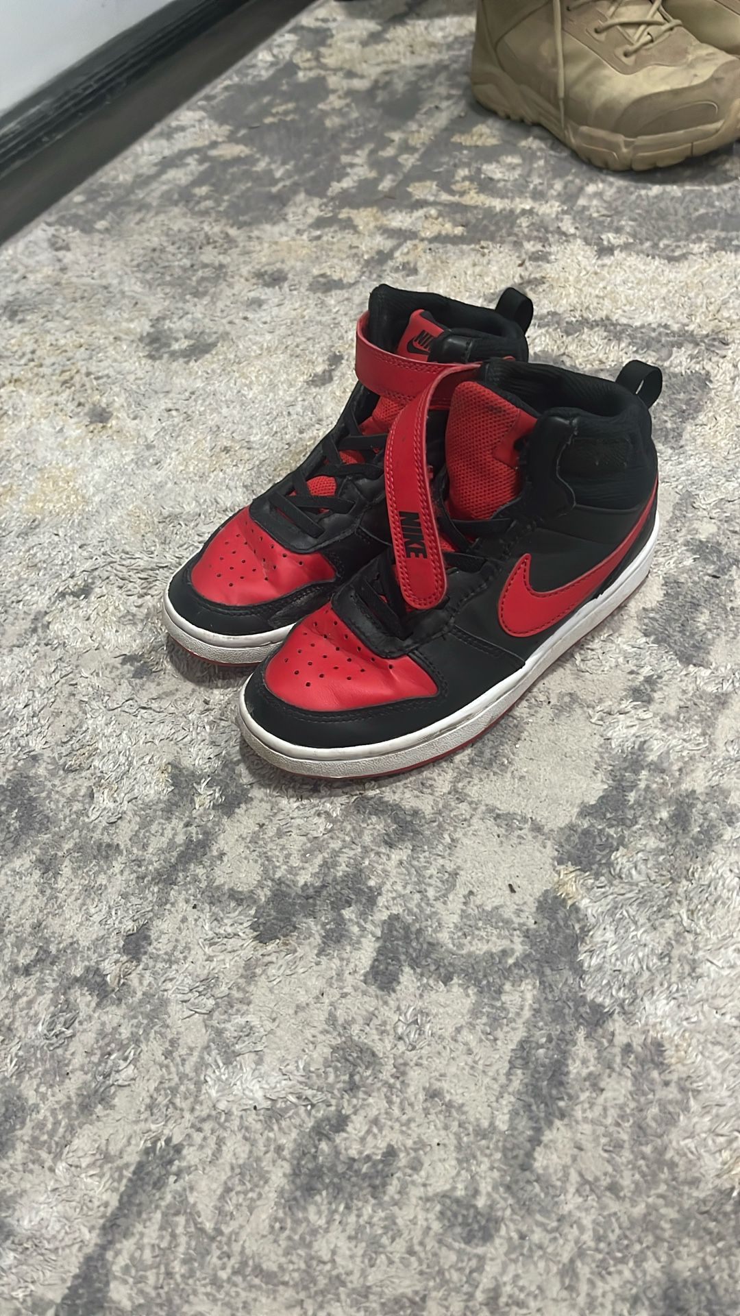  Red Jordan 1 Shoes No Laces 
