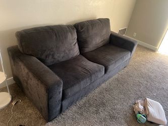 Dark Gray Fabric Two-Cushion Sofa